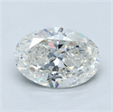 Natural Diamond 2.81 Carats, Oval with  Cut, H Color, SI1 Clarity and Certified by GIA