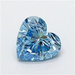 Picture of Lab Grown Diamond 2.01 Carats, Heart with  Cut, Fancy Vivid Blue Color, VS2 Clarity and Certified by IGI