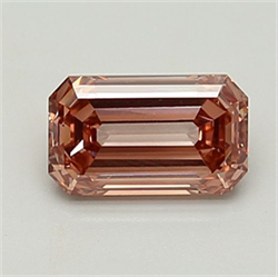 Picture of Lab Grown Diamond 1.59 Carats, Emerald with  Cut, Fancy Brown Color, VS2 Clarity and Certified by IGI