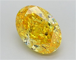 Picture of Lab Grown Diamond 2.04 Carats, Oval with  Cut, Fancy Vivid Yellow Color, VVS2 Clarity and Certified by IGI