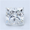 Natural Diamond 1.71 Carats, Princess with  Cut, D Color, SI2 Clarity and Certified by GIA