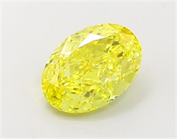 Picture of Lab Grown Diamond 1.35 Carats, Oval with  Cut, Fancy Vivid Yellow Color, VVS2 Clarity and Certified by IGI