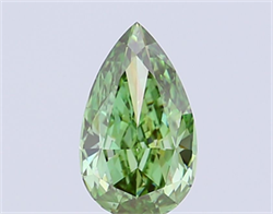 Picture of Lab Grown Diamond 1.69 Carats, Pear with  Cut, Fancy Vivid Green Color, VS1 Clarity and Certified by IGI