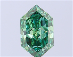 Picture of Lab Grown Diamond 2.02 Carats, HEXAGONAL with  Cut, Fancy Vivid Green Color, VVS2 Clarity and Certified by IGI
