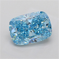 Picture of Lab Grown Diamond 3.54 Carats, CUSHION MODIFIED with  Cut, Fancy Vivid Blue Color, VS1 Clarity and Certified by IGI