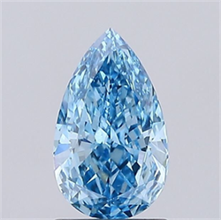 Picture of Lab Grown Diamond 1.24 Carats, Pear with  Cut, Fancy Vivid Blue Color, VVS2 Clarity and Certified by IGI