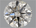 Natural Diamond 1.61 Carats, Round with Excellent Cut, K Color, SI2 Clarity and Certified by HRD
