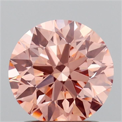 Picture of Lab Grown Diamond 1.48 Carats, Round with Ideal Cut, Fancy Intense Pink Color, VS1 Clarity and Certified by IGI