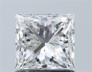 Picture of Natural Diamond 1.00 Carats, Princess with  Cut, E Color, SI1 Clarity and Certified by GIA