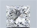 Natural Diamond 1.00 Carats, Princess with  Cut, E Color, SI1 Clarity and Certified by GIA
