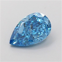Picture of Lab Grown Diamond 1.33 Carats, Pear with  Cut, Fancy Vivid Blue Color, VVS2 Clarity and Certified by IGI