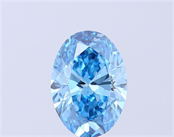 Picture of Lab Grown Diamond 2.00 Carats, Oval with  Cut, Fancy Vivid Blue Color, VS2 Clarity and Certified by IGI