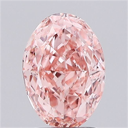 Picture of Lab Grown Diamond 2.09 Carats, Oval with  Cut, Fancy Vivid Pink Color, VS1 Clarity and Certified by IGI