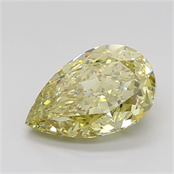 Picture of Lab Grown Diamond 3.41 Carats, Pear with  Cut, Fancy Yellow Color, VS1 Clarity and Certified by IGI