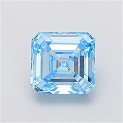 Picture of Lab Grown Diamond 3.01 Carats, Asscher with  Cut, Fancy Vivid Blue Color, VS1 Clarity and Certified by IGI