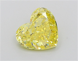 Picture of Lab Grown Diamond 2.25 Carats, Heart with  Cut, Fancy Vivid Yellow Color, VVS1 Clarity and Certified by IGI