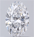 Natural Diamond 0.50 Carats, Oval with  Cut, D Color, VVS2 Clarity and Certified by GIA