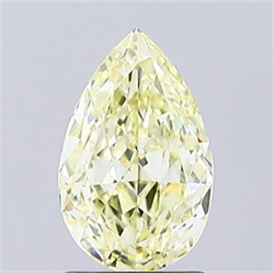 Picture of Lab Grown Diamond 1.44 Carats, Pear with  Cut, Fancy Light Yellow Color, VS1 Clarity and Certified by IGI