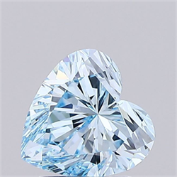 Picture of Lab Grown Diamond 2.09 Carats, Heart with  Cut, Fancy Vivid Blue Color, VVS2 Clarity and Certified by IGI
