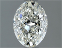 Natural Diamond 1.30 Carats, Oval with  Cut, I Color, VVS2 Clarity and Certified by IGI