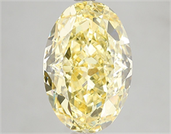 Picture of Lab Grown Diamond 5.05 Carats, Oval with  Cut, Fancy Vivid Yellow Color, VS1 Clarity and Certified by IGI