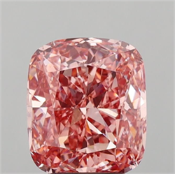 Picture of Lab Grown Diamond 3.56 Carats, CUSHION MODIFIED with  Cut, Fancy Vivid Pink Color, VS1 Clarity and Certified by IGI