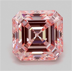 Picture of Lab Grown Diamond 3.11 Carats, Asscher with  Cut, Fancy Intense Pink Color, VVS2 Clarity and Certified by IGI