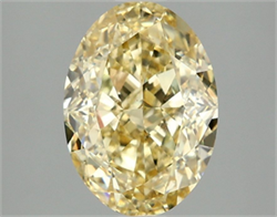 Picture of Lab Grown Diamond 3.05 Carats, Oval with  Cut, Fancy Intense Yellow Color, VS1 Clarity and Certified by IGI