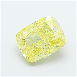 Picture of Lab Grown Diamond 2.07 Carats, CUSHION MODIFIED with  Cut, Fancy Intense Yellow Color, VS1 Clarity and Certified by IGI