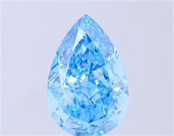 Picture of Lab Grown Diamond 3.04 Carats, Pear with  Cut, Fancy Vivid Blue Color, VVS2 Clarity and Certified by IGI