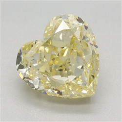 Picture of Lab Grown Diamond 2.09 Carats, Heart with  Cut, Fancy Intense Yellow Color, VVS2 Clarity and Certified by IGI