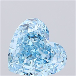 Picture of Lab Grown Diamond 5.14 Carats, Heart with  Cut, Fancy Vivid Blue Color, VS1 Clarity and Certified by IGI
