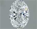 Natural Diamond 0.50 Carats, Oval with  Cut, F Color, SI1 Clarity and Certified by GIA