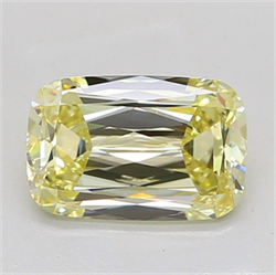 Picture of Lab Grown Diamond 3.17 Carats, CUSHION MODIFIED with  Cut, Fancy Light Yellow Color, VVS2 Clarity and Certified by IGI