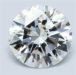 Picture of Natural Diamond 2.37 Carats, Round with Excellent Cut, H Color, VVS2 Clarity and Certified by GIA