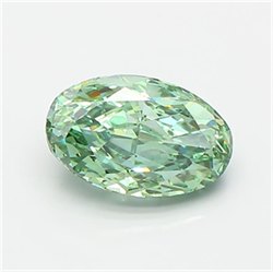 Picture of Lab Grown Diamond 1.50 Carats, Oval with  Cut, Fancy Vivid Green Color, VVS2 Clarity and Certified by IGI