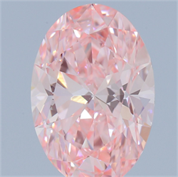 Picture of Lab Grown Diamond 1.93 Carats, Oval with  Cut, Fancy Vivid Pink Color, VVS2 Clarity and Certified by IGI