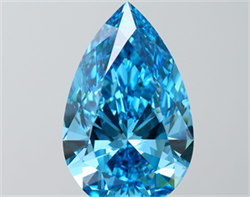 Picture of Lab Grown Diamond 12.07 Carats, Pear with  Cut, Fancy Vivid Blue Color, VVS2 Clarity and Certified by IGI