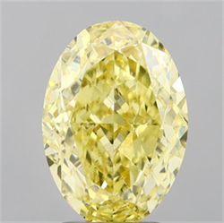 Picture of Lab Grown Diamond 3.54 Carats, Oval with  Cut, Fancy Intense Yellow Color, VVS2 Clarity and Certified by IGI