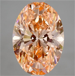Picture of Lab Grown Diamond 3.03 Carats, Oval with  Cut, Fancy Vivid Pink Color, VS1 Clarity and Certified by IGI