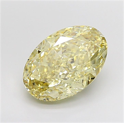 Picture of Lab Grown Diamond 5.07 Carats, Oval with  Cut, Fancy Yellow Color, VS2 Clarity and Certified by IGI