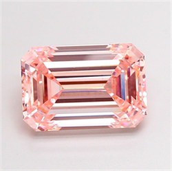 Picture of Lab Grown Diamond 5.08 Carats, Emerald with  Cut, Fancy Intense Pink Color, VS1 Clarity and Certified by IGI