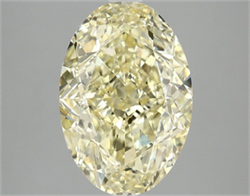 Picture of Lab Grown Diamond 4.08 Carats, Oval with  Cut, Fancy Intense Yellow Color, VVS2 Clarity and Certified by IGI