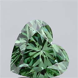 Picture of Lab Grown Diamond 1.52 Carats, Heart with  Cut, Fancy Vivid Green Color, VS2 Clarity and Certified by IGI