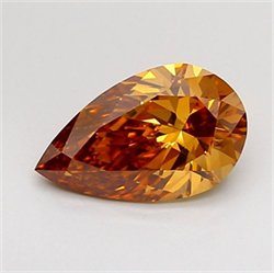 Picture of Lab Grown Diamond 1.26 Carats, Pear with  Cut, Fancy Brown Color, VVS2 Clarity and Certified by IGI