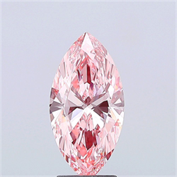 Picture of Lab Grown Diamond 3.00 Carats, Marquise with  Cut, Fancy Vivid Pink Color, VVS2 Clarity and Certified by IGI