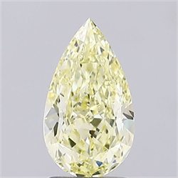 Picture of Lab Grown Diamond 1.60 Carats, Pear with  Cut, Fancy Yellow Color, VS1 Clarity and Certified by IGI