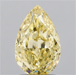 Picture of Lab Grown Diamond 2.06 Carats, Pear with  Cut, Fancy Intense Yellow Color, VS1 Clarity and Certified by IGI