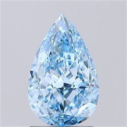 Picture of Lab Grown Diamond 1.96 Carats, Pear with  Cut, Fancy Vivid Blue Color, VS1 Clarity and Certified by IGI