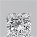 Natural Diamond 0.70 Carats, Princess with  Cut, E Color, VVS1 Clarity and Certified by GIA